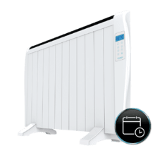 Ready Warm 2500 Thermal Aquecedor elétrico de Baixo Consumo com 12 Elementos, 1800 W, de Parede ou de Pé, 3 Modos, Temporizador, Controlo remoto , Ecrã, Branco