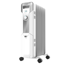 Radiateur bain d’huile 360º Ready Warm 5600 Space White. 7 éléments, faible consommation, 1500 W, 3 niveaux de puissance, protection contre la surchauffe et le renversement, roues, jusqu'à 15 m² de surface couverte