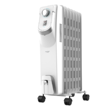 Radiateur bain d’huile Ready Warm 5750 Space 360º White avec 7 éléments, faible consommation, 1500 W, 3 niveaux de puissance, protection contre la surchauffe et le renversement, roues et 18 m² de surface couverte.