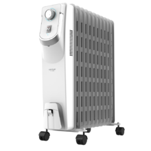 Radiateur bain d’huile Ready Warm 5850 Space 360º White. 11 éléments, faible consommation, 2500 W, 3 niveaux de puissance, protection contre la surchauffe et le renversement, roues et jusqu'à 25 m² de surface couverte.