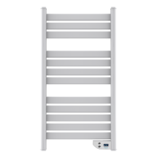 Aquecedor Toalheiro Elétrico Baixo Consumo Ready Warm 9000 Twin Towel White. Secador de Toalhas 500 W, IP24 2 Modos, Temporizador, Ecrã LED, Design Moderno, Kit de Instalação