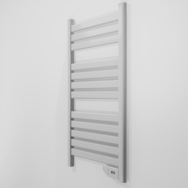 Scaldasalviette a basso Consumo Ready Warm 9000 Twin Towel White. Scaldasalviette da 500 W, IP24, 2 modalità, Timer, Display LED, Design Moderno, Kit di installazione