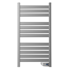 Sèche-serviettes électrique à faible consommation Ready Warm 9050 Twin Towel Inox. Sèche-serviettes avec 500 W, IP24, 2 modes, minuterie, écran LED, design moderne et kit d'installation