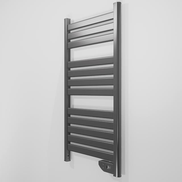 Ready Warm 9050 Twin Towel Inox energieeffizienter Badheizkörper Handtuchtrockner 500 W, IP24 2 Modi, Timer, LED-Anzeige, modernes Design, Installationskit