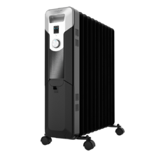 Radiateur bain d’huile Ready 360º Ready Warm 5720 Space Black. 11 éléments, faible consommation, 2500 W, 3 niveaux de puissance, protection contre la surchauffe et le renversement, roues, 20 m²