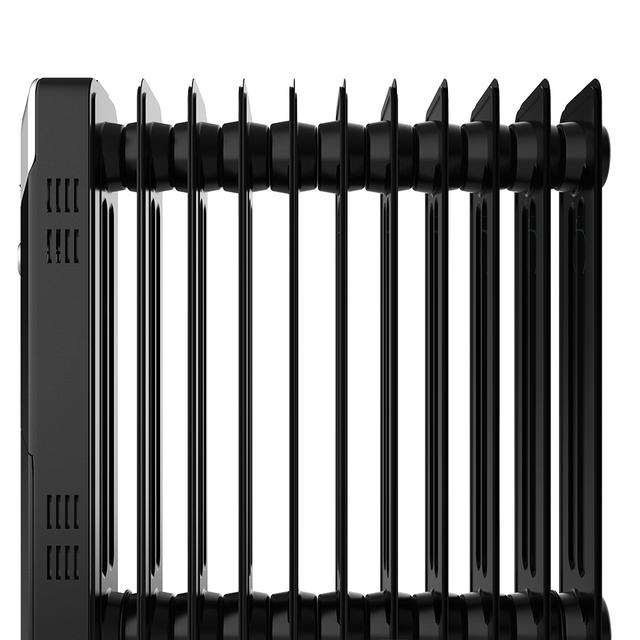 Radiateur bain d’huile Ready 360º Ready Warm 5720 Space Black. 11 éléments, faible consommation, 2500 W, 3 niveaux de puissance, protection contre la surchauffe et le renversement, roues, 20 m²