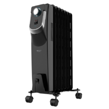 Radiateur bain d’huile Ready Warm 5750 Space 360º Black. 7 éléments, faible consommation, 1500 W, 3 niveaux de puissance, protection contre la surchauffe et le renversement, roues, 18 m²