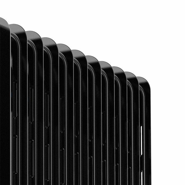 Radiateur bain d’huile Ready Warm 5850 Space 360º Black. 11 éléments, faible consommation, 2500 W, 3 niveaux de puissance, protection contre la surchauffe et le renversement, roues, 25 m²