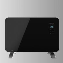 Convecteur en verre Ready Warm 6670 Crystal Connection. Contrôle via Wi-Fi avec thermostat réglable, minuterie, support, adapté aux salles de bains (IP24), silencieux et 1000 W