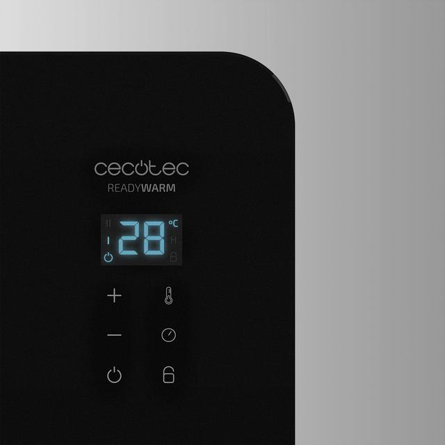 Ready Warm 6670 Crystal Connection Radiador Eléctrico Bajo Consumo Con Wifi, 1000 W, Termostato Regulable, Temporizador, Soporte de pie, Protección sobrecalentamiento, Silencioso, Negro