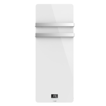 Scaldasalviette elettrico a basso Consumo Ready Warm 9870 Crystal Towel White. 850 W, display LED, doppia barra in acciaio inox, timer settimanale, telecomando, protezione IP24