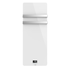 Radiador Toallero Eléctrico Bajo Consumo Ready Warm 9870 Crystal Towel White. 850W, Pantalla LED, Doble Colgador Acero INOX, Temporizador semanal, Mando a Distancia, Protección IP24