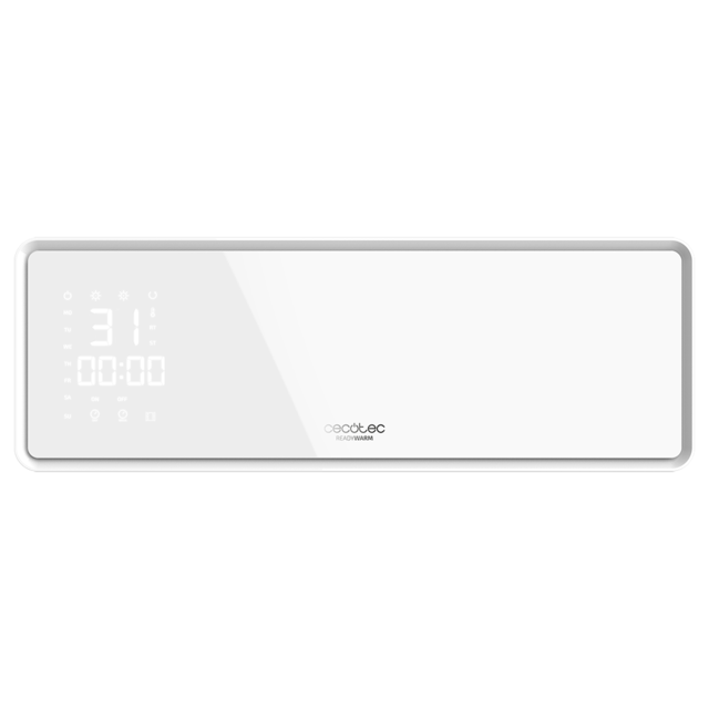Stufa da bagno da parete Ready Warm 5300 PowerBox Ceramic 2000 W, display LED; 2 livelli di potenza e 3 di funzionamento, oscillazione, IP22, timer, telecomando, kit di montaggio