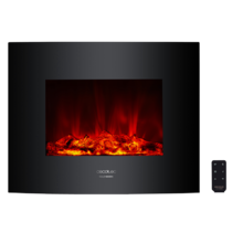 Caminetto elettrico Ready Warm 2600 Curved Flames. Potenza massima 2000 W, Dimensioni 26'', 2 livelli di potenza, telecomando, pannello ricurvo in vetro temperato, timer, 25 m2