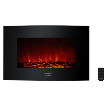 Lareira eléctrica Ready Warm 3500 Curved Flames. Potência máxima 2000 W, Tamanho 35", 2 níveis de potência, Controlo remoto, Painel de vidro curvo temperado, Temporizador, 30 m2