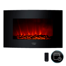 Ready Warm 3500 Curved Flames decorativa de 35” con máxima potencia de 2000 W. Dos intensidades 1000 W y 2000 W. Mando a distancia. Panel curvo de cristal templado. Llama independiente y ajustable. Temporizador semanal. Sensor de puerta abierta.