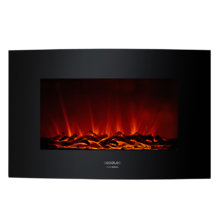 Lareira eléctrica Ready Warm 3500 Curved Flames. Potência máxima 2000 W, Tamanho 35", 2 níveis de potência, Controlo remoto, Painel de vidro curvo temperado, Temporizador, 30 m2