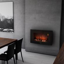 Caminetto elettrico Ready Warm 3500 Curved Flames. Potenza massima 2000 W, Dimensioni 35'', 2 livelli di potenza, telecomando, pannello ricurvo in vetro temperato, timer, 30 m2