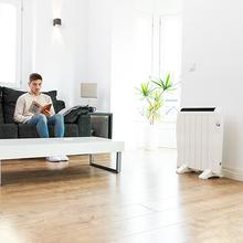 Radiateur électrique à faible consommation Ready Warm 1200 Thermal Connected. Avec 6 éléments, 900 W, mural ou sur pied, 3 modes, minuterie, télécommande, écran LED, contrôle via Wi-Fi, ultra-fin