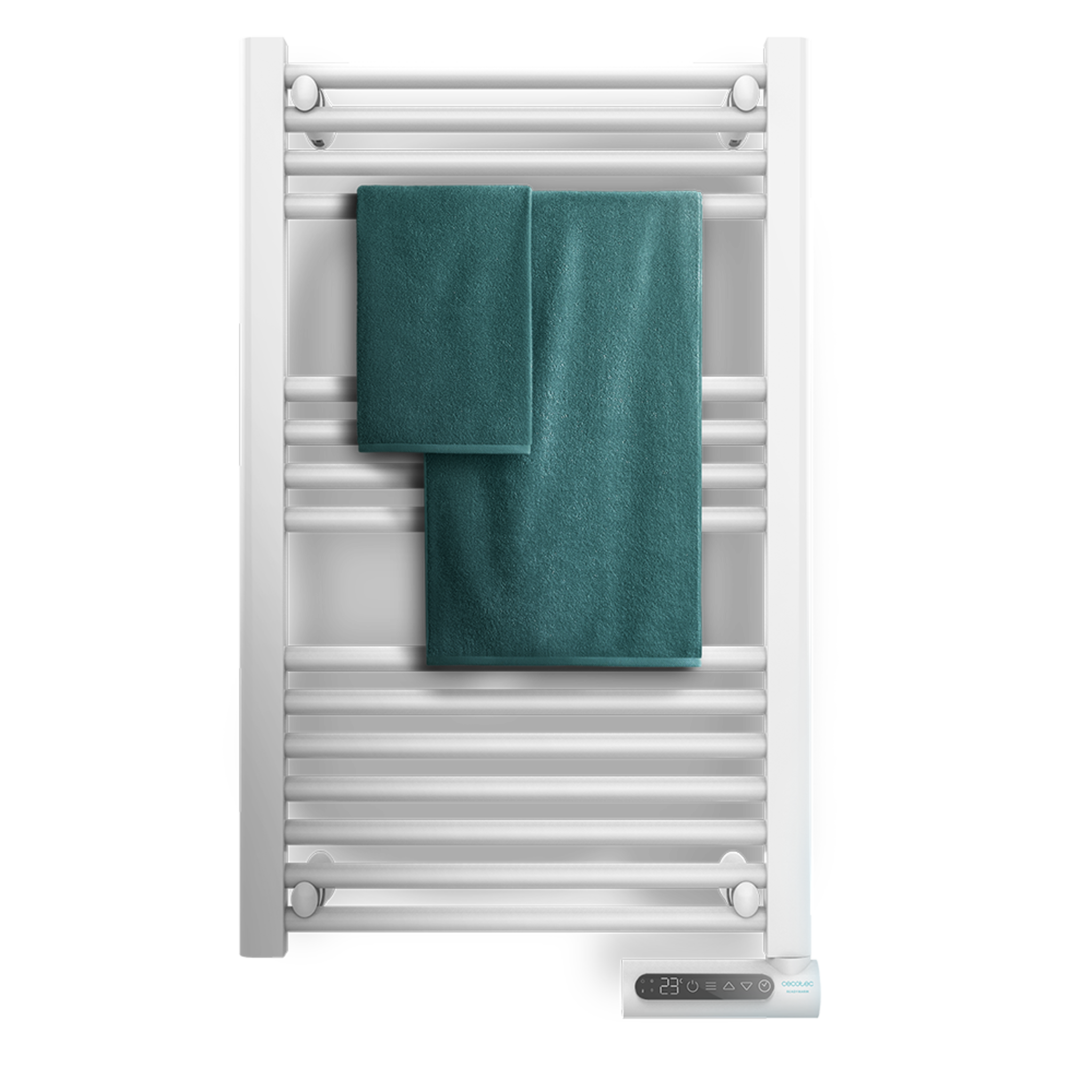 Sèche-serviettes électrique à faible consommation Ready Warm 9100 Smart Towel White. 500 W, écran LED, contrôle tactile, minuterie, 3 modes de fonctionnement, 2 systèmes de sécurité