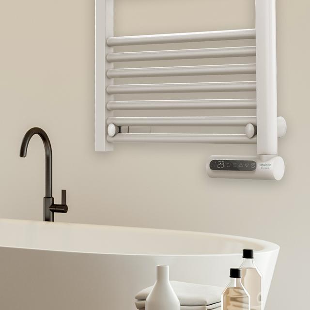 Sèche-serviettes électrique à faible consommation Ready Warm 9100 Smart Towel White. 500 W, écran LED, contrôle tactile, minuterie, 3 modes de fonctionnement, 2 systèmes de sécurité