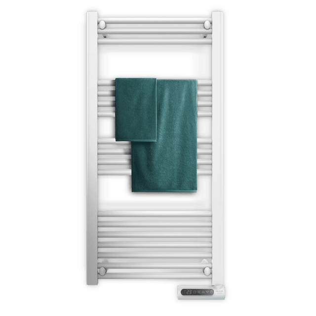Sèche-serviettes électrique à faible consommation Ready Warm 9200 Smart Towel White. 750 W, écran LED, contrôle tactile, minuterie, 3 modes de fonctionnement, 2 systèmes de sécurité