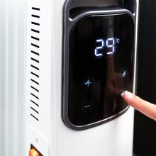 Ready Warm 7000 Touch. Radiador Eléctrico de Aceite con Bajo Consumo, 7 Elementos, 1500 W, 3 Modos de funcionamiento, Pantalla LCD, Control Táctil, Temporizador 9h, Ruedas, 15 m2