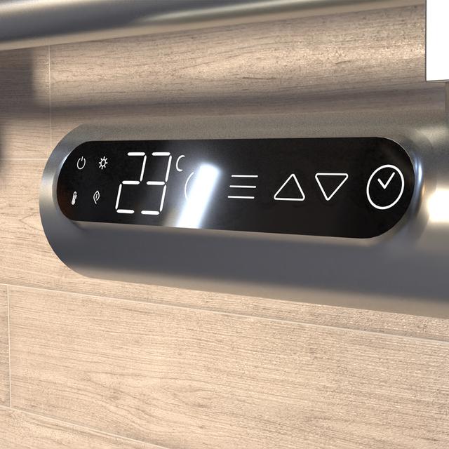 Ready Warm 9100 Smart Towel Steel de fluido con 500, pantalla LED, control táctil, programador semanal, 3 modos, temperatura seleccionable, y máxima seguridad con IP24.