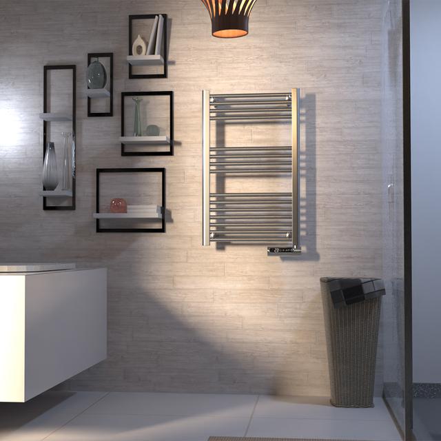 Ready Warm 9100 Smart Towel Steel de fluido con 500, pantalla LED, control táctil, programador semanal, 3 modos, temperatura seleccionable, y máxima seguridad con IP24.