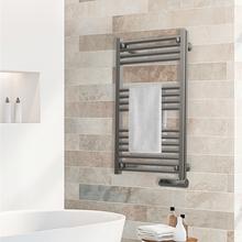 Sèche-serviettes électrique à inertie fluide Ready Warm 9100 Smart Towel Steel. 500 W, écran LED, contrôle tactile, minuterie, 3 modes de fonctionnement et 2 systèmes de sécurité. Utilisation idéale pour les salles de bain.