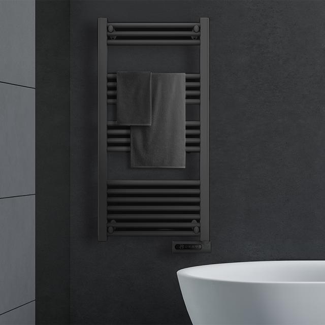 Scaldasalviette elettrico Ready Warm 9200 Smart Towel Black. 750 W, display LED, controllo touch, timer, 3 modalità di funzionamento, uso ideale per bagni, 2 sistemi di sicurezza