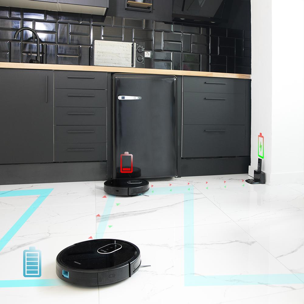 Robot aspirateur et nettoie-sols Conga 1790 Ultra, iTech SmartGyro, il aspire, balaie et nettoie le sol en même temps, 2100 Pa, app avec carte, brosse spéciale pour les poils d'animaux, Alexa et Google Assistant, mur magnétique, 8 modes