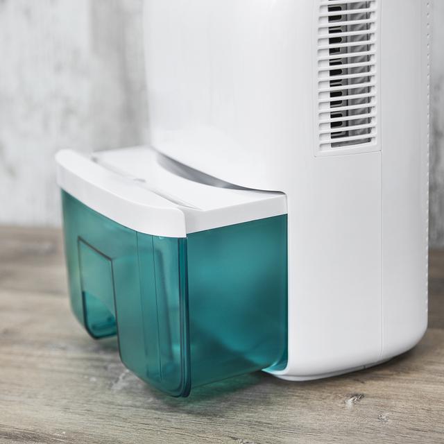 Déshumidificateur BigDry 2500 Essential - 360-750 ml/jour avec un réservoir transparent de 2 L, jusqu'à 25 m² de surface couverte, filtre amovible et lavable et déconnexion automatique.