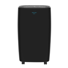 Déshumidificateur Big Dry 4000 Expert Black. Minuterie 24 h, 10 L/jour, réservoir amovible de 2,5 L, 105 m³/h de surface couverte, gaz R290, silencieux, humidité 40 % à 80 %, écran LED et auto-déconnexion