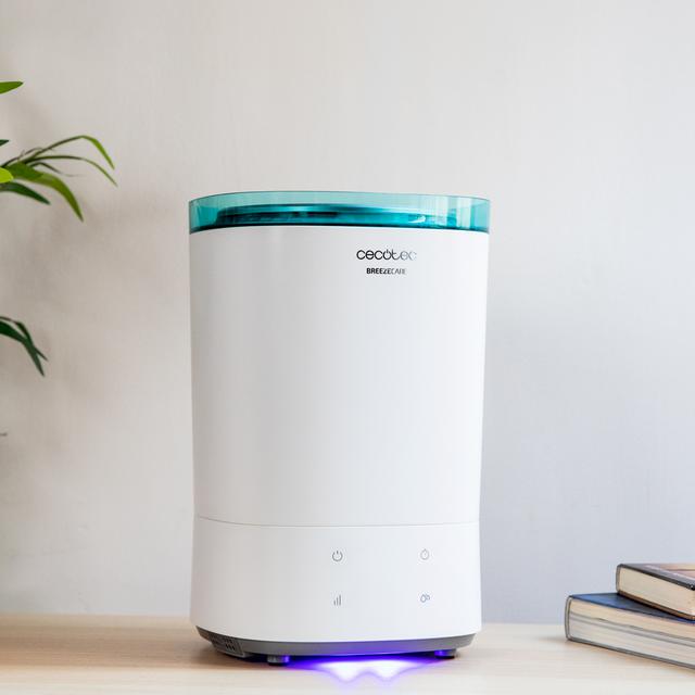 BreezeCare 3000. Depósito Humidificador de 5,5 litros, Humidificación 330 ml/h, Filtro cerámico, Autonomía hasta 24h, 3 Velocidades, Temporizador, Cobertura hasta 30 m2