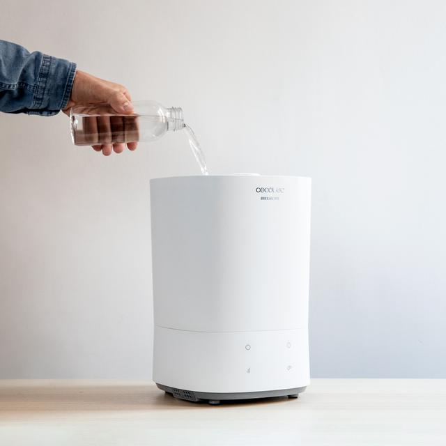 BreezeCare 3000 Luftbefeuchter Tank 5,5 Liter, Befeuchtung 330 ml/h, Keramikfilter, Reichweite bis zu 30 m2, Autonomie bis zu 24h, 3 Geschwindigkeiten, Timer