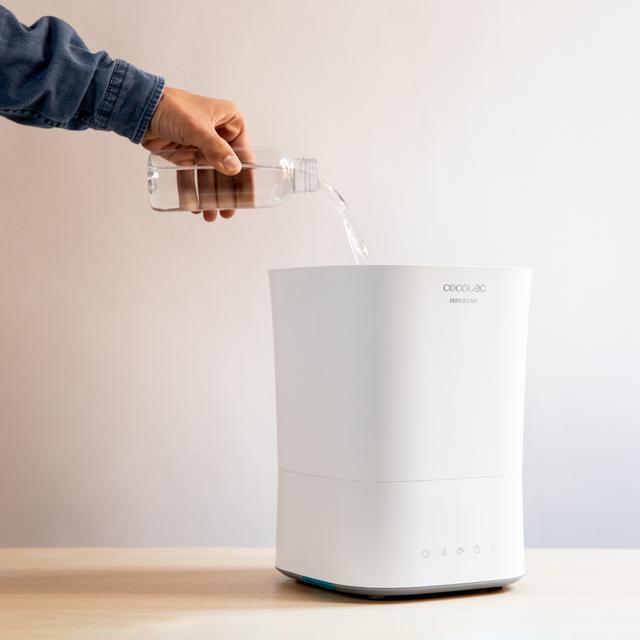 BreezeCare 3500 Warm. Humidificador con Depósito 5,5 litros, Humidificación 400 ml/h, Filtro cerámico, Cobertura hasta 35 m2, Autonomía hasta 22h, 3 Velocidades, Temporizador