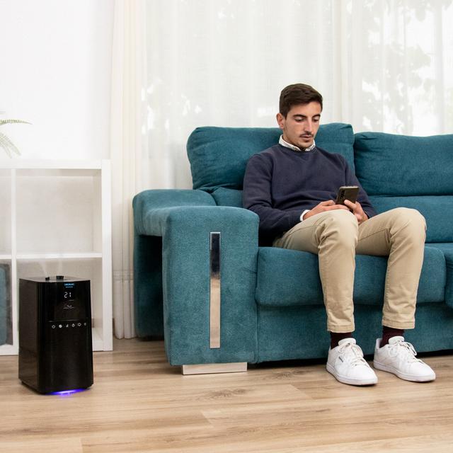 BreezeCare 4000 Connected. Humidificador con Depósito de 6 litros, Humidificación 400 ml/h, Control por Wi-fi y Táctil, Función Plasma, Cobertura hasta 40 m2