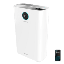 TotalPure 2500 Connected. Purificador de Aire de 20 W, Bajo Consumo, 260 CADR, 3 Procesos de Filtración, Pantalla LED, 4 Velocidades, Control por WiFi, Cobertura 65m3