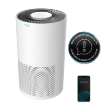 TotalPure 2000 Connected. Purificador de Aire con Mando a Distancia de 50 W, 160 CADR, 3 Etapas de filtrado, Panel Táctil, Control por Wi-fi, Temporizador, Cobertura 50 m3