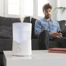 BreezeCare 2000 Light. Humidificador de 25 W, Humidificador 200 ml/h, Depósito 1,2 litros, Saída de vapor 360º, Controlo manual, Luz LED, Cobertura até 30 m2