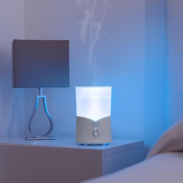 Humidificateur BreezeCare 2000 Light. 25 W, humidification 200 ml/h, réservoir d'1,2 litre, sortie de vapeur 360º, contrôle manuel, lumière LED, jusqu'à 30 m² de surface couverte