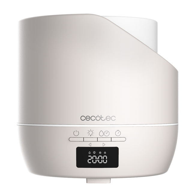 Difusor de aroma PureAroma 500 Smart Sand. Capacidad 500 ml, Pantalla LED, Temporizador 12h, Despertador, 3 Modos de funcionamiento, Cobertura 30m2