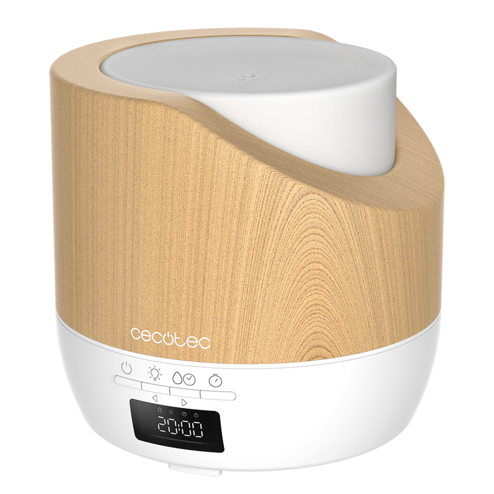 Difusor de aroma PureAroma 500 Smart White Woody. Capacidad 500ml, Pantalla LED, Temporizador 12h, Despertador, 3 Modos de funcionamiento, Cobertura 30m2