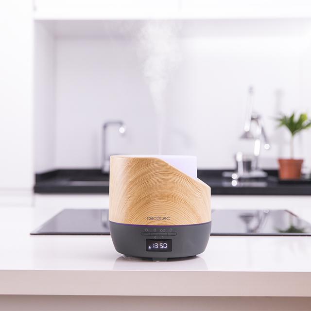 Diffuseur d’arômes PureAroma 500 Smart Grey Woody. 500 ml de capacité, écran LED, minuterie 12 h, fonction réveil, 3 modes de fonctionnement, 30 m² de surface couverte