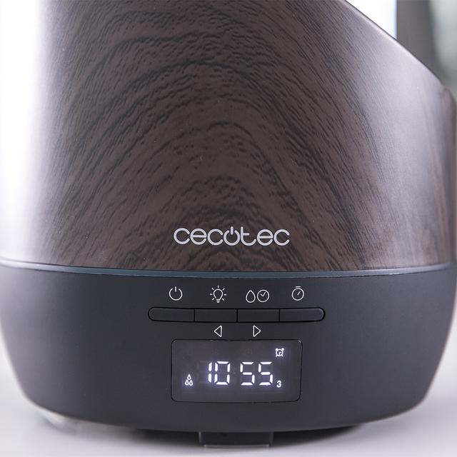 Diffusore di aromi PureAroma 500 Smart Black Woody. Capacità 500 ml, display LED, timer 12 h, allarme sveglia, 3 modalità di funzionamento, copertura 30 m²