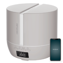 Cecotec Difusor de Aromas PureAroma 550 Connected Sky. Capacidad 500ml,  Pantalla LED, Altavoz, Control por Bluetooth