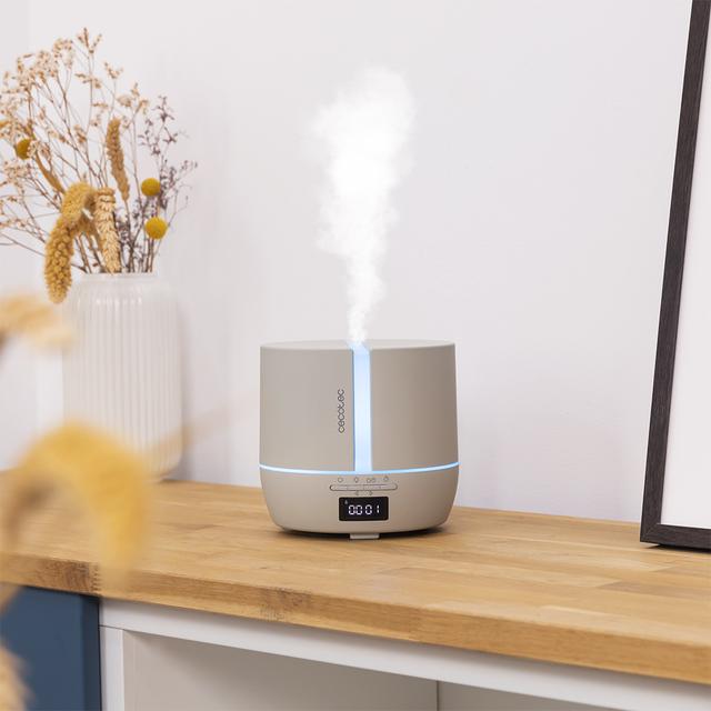 Diffusore di aromi PureAroma 550 Connected Sand. Capacità 500 ml, display LED, vivavoce, controllo via bluetooth, app, timer 12 h, 3 modalità di funzionamento, copertura 30 m²