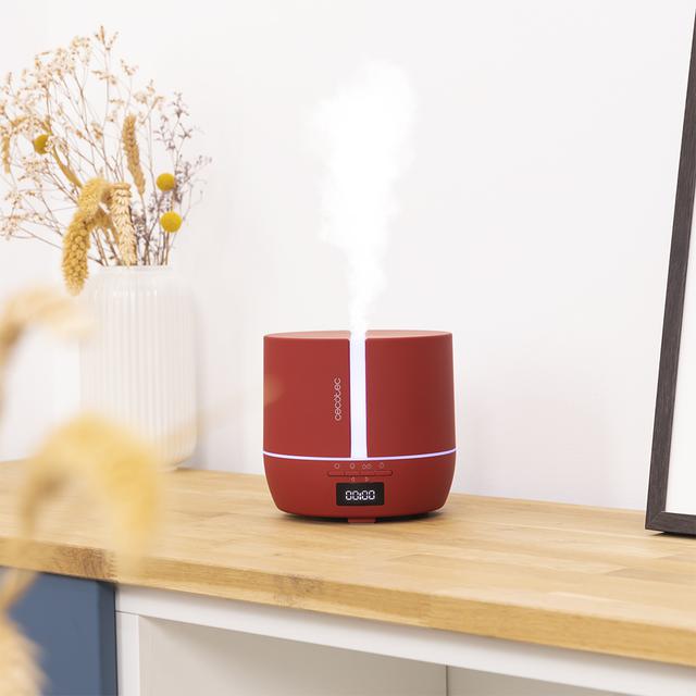 PureAroma 550 Connected Garnet. Difusor de aromas con Capacidad 500ml, Pantalla LED, Altavoz, Control por bluetooth, App, Temporizador 12h, 3 Modos de funcionamiento, Cobertura 30m2