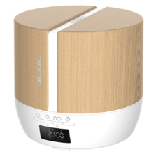 PureAroma 550 Connected White Woody. Difusor de aromas com capacidade 500 ml, ecrã LED, Altifalante, controlo Bluetooth, App, temporizador 12 h, 3 modos de funcionamento, Cobertura 30m2